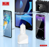 شارژر فندکی 45وات 3پورت ارلدام CC25 باکابل تایپ سی